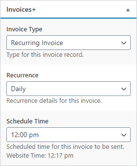 Invoices+ - Invoice Form Recurring
