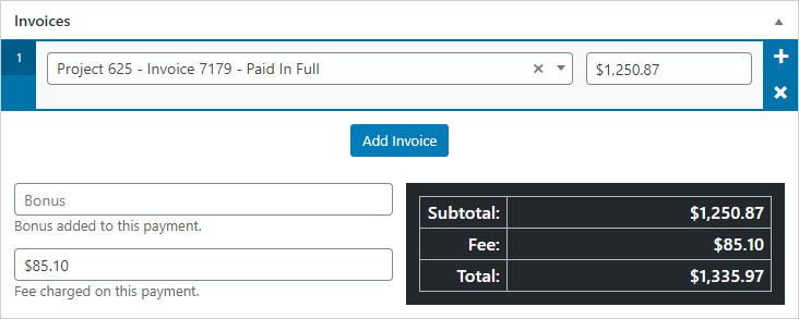 Payment Form - Invoices