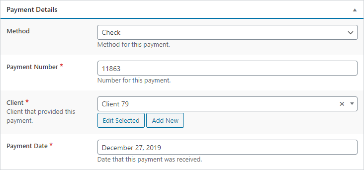 Payment Form - Payment Details