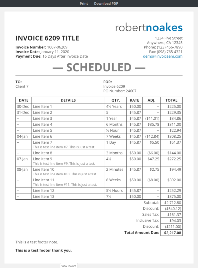 Invoices+ - Invoice View